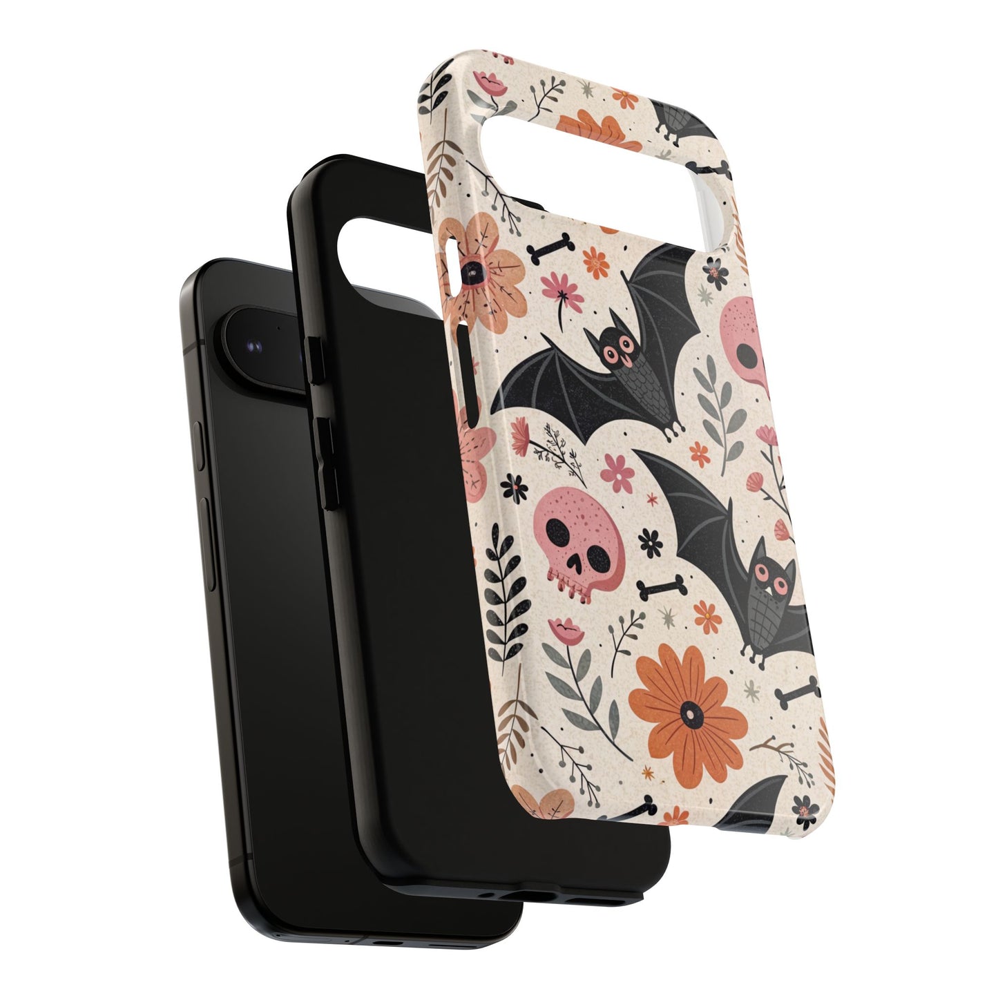 Floral Bats & Skulls Halloween Google Pixel Case