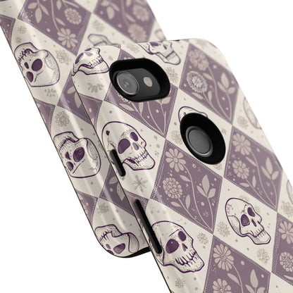 Vintage Skull & Floral Diamond Google Pixel Case