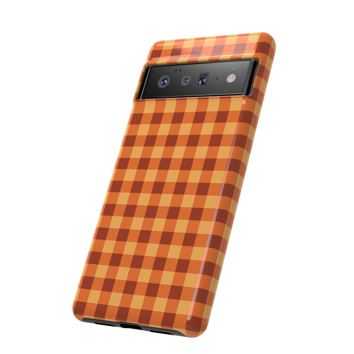 Orange Gingham Checkered Google Pixel Case
