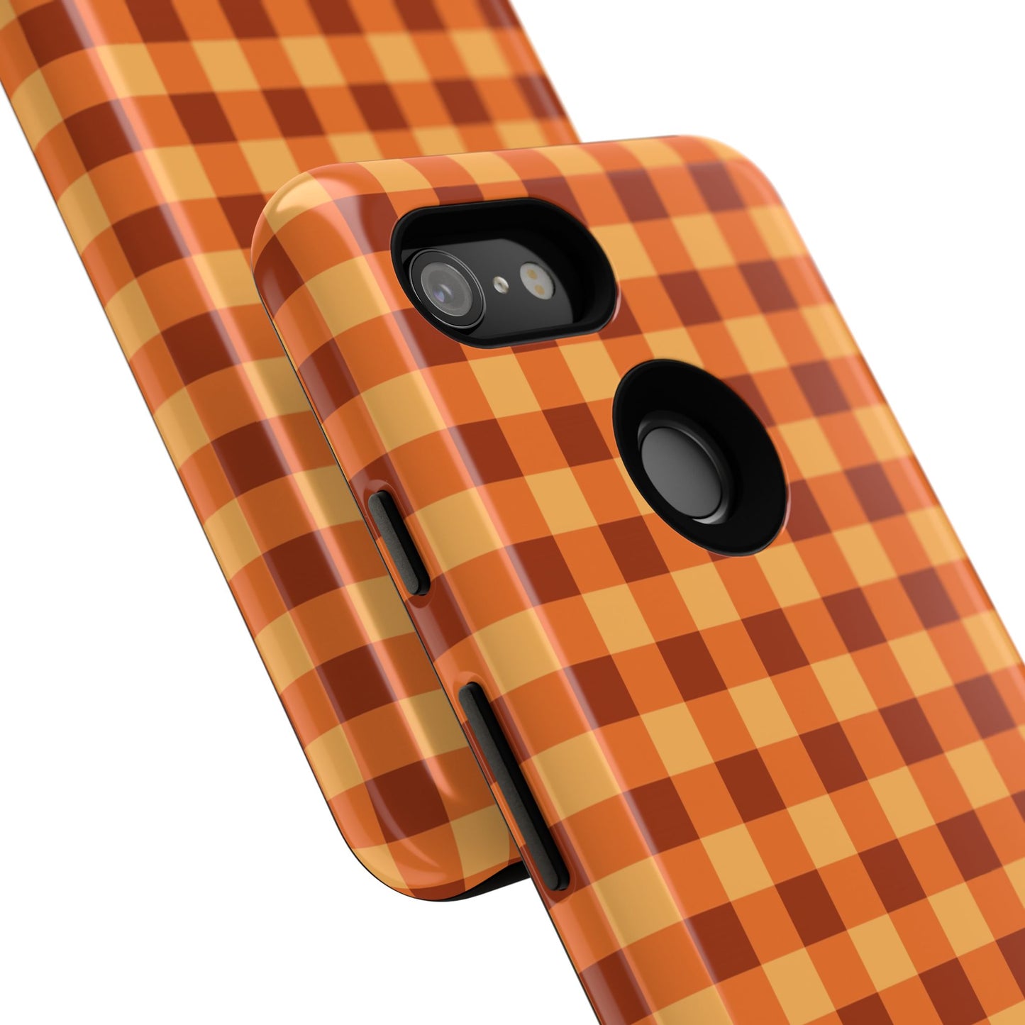 Orange Gingham Checkered Google Pixel Case