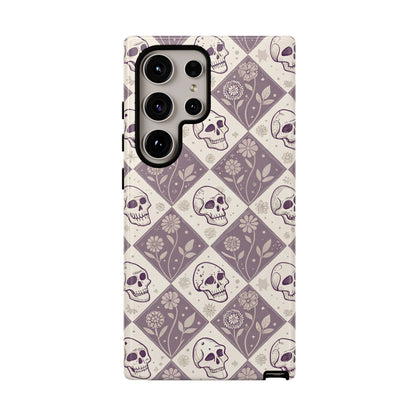 Vintage Skull & Floral Diamond Samsung Case