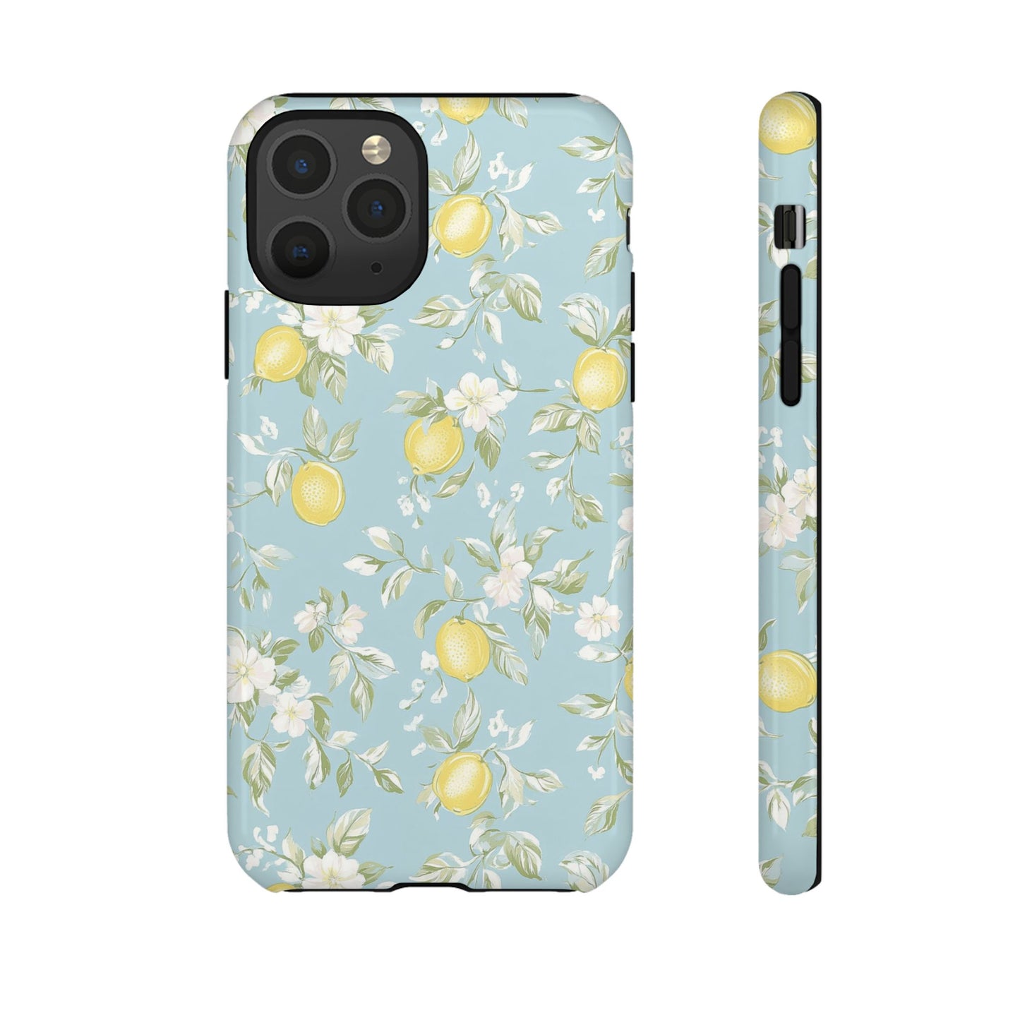 Lemon Blossom Blue iPhone Case