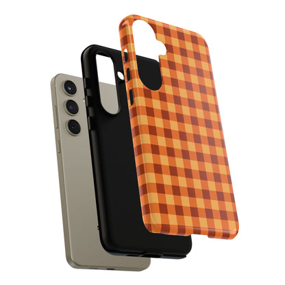 Orange Gingham Checkered Samsung Case