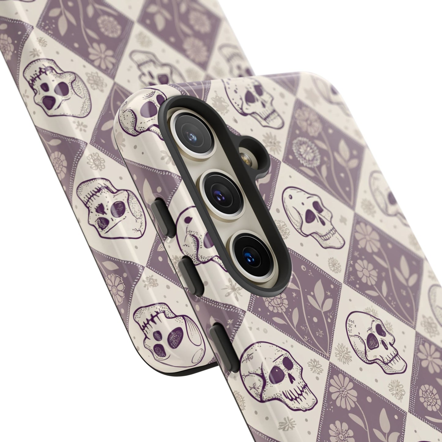 Vintage Skull & Floral Diamond Samsung Case