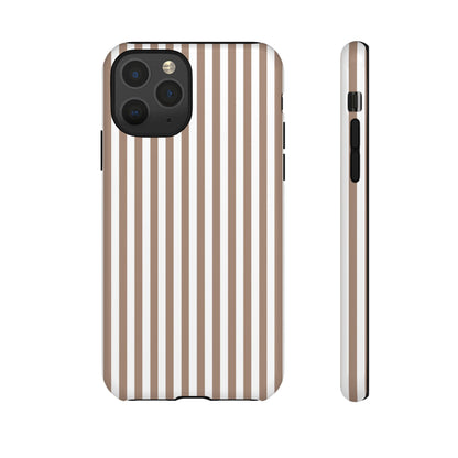 Beige & White Stripe iPhone Case