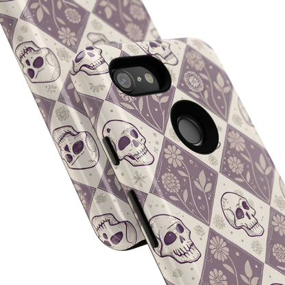 Vintage Skull & Floral Diamond Google Pixel Case