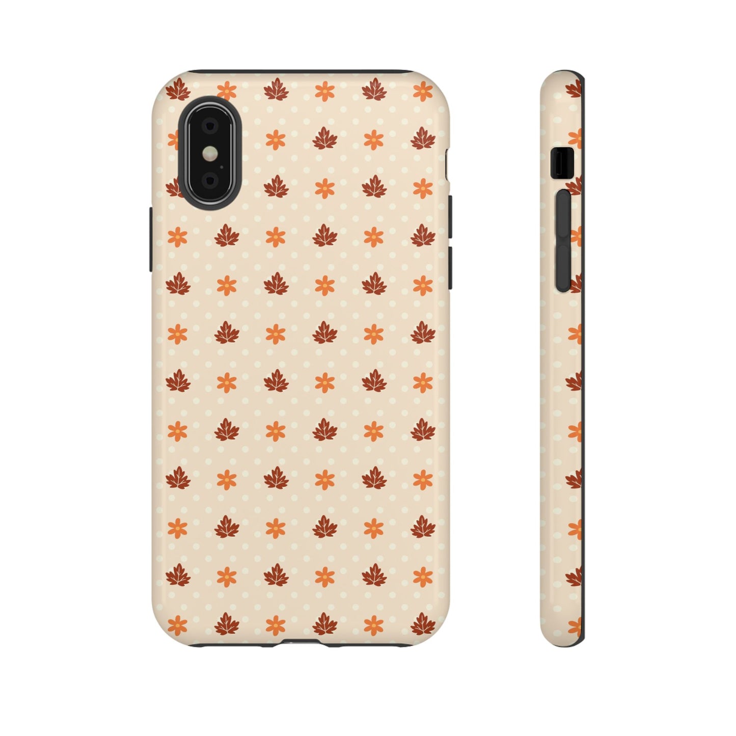 Beige Fall Floral Polka Dot iPhone Case