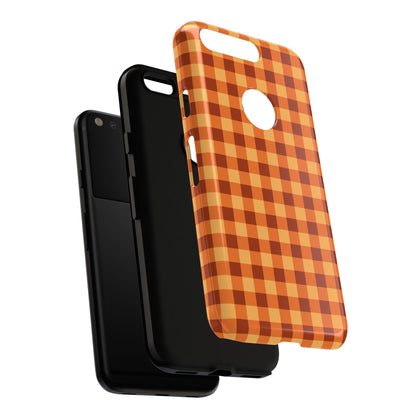 Orange Gingham Checkered Google Pixel Case