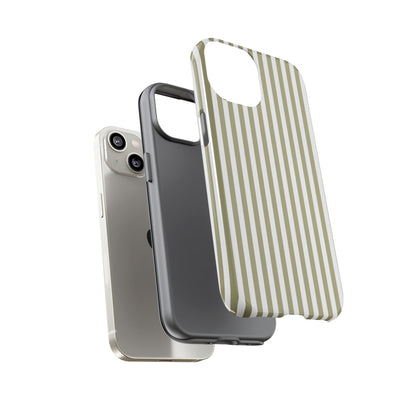 Sage & White Stripe iPhone Case