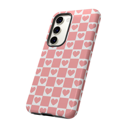 Pink Heart Checkerboard Samsung Case