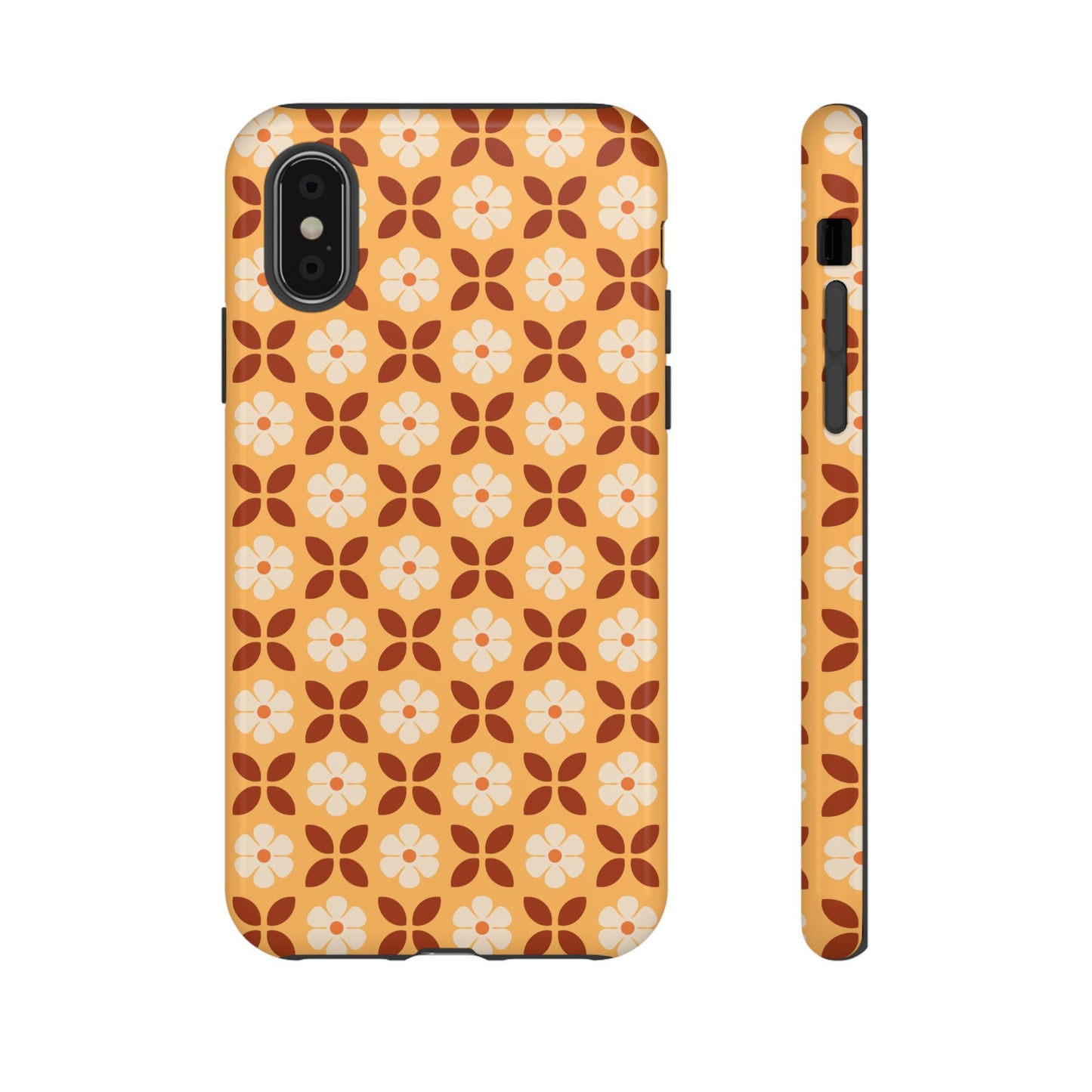 Retro Orange Flower Power iPhone Case
