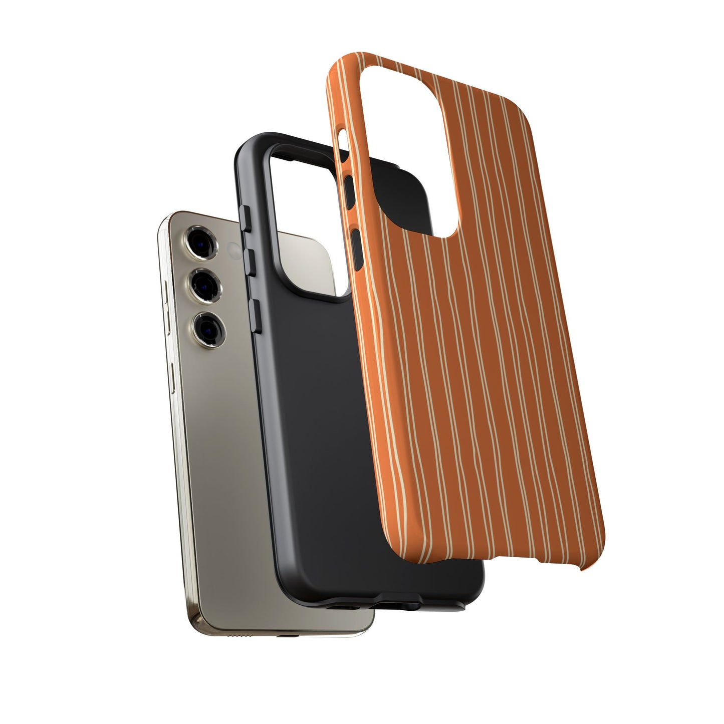 Orange Vertical Stripe Samsung Case