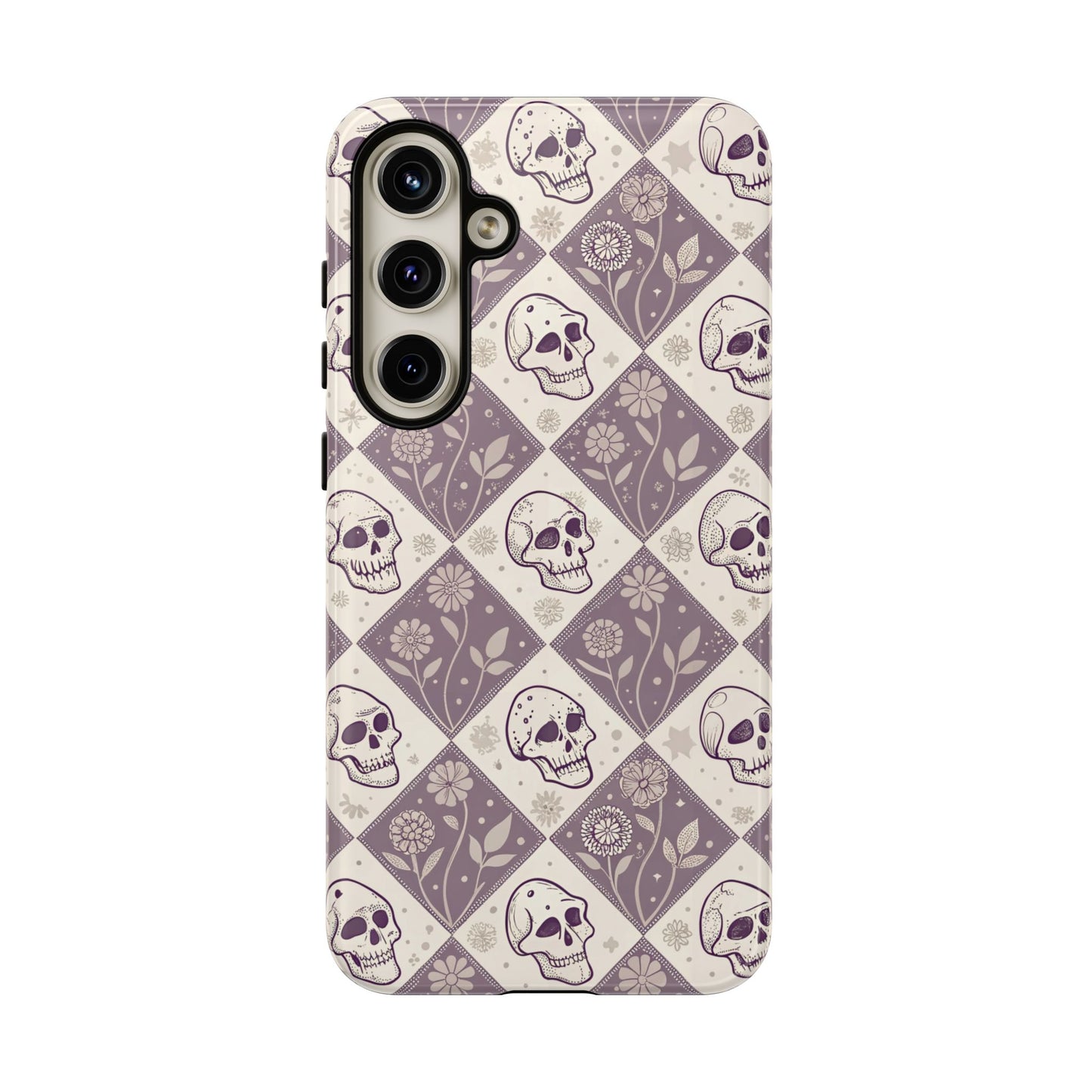 Vintage Skull & Floral Diamond Samsung Case