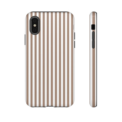 Beige & White Stripe iPhone Case