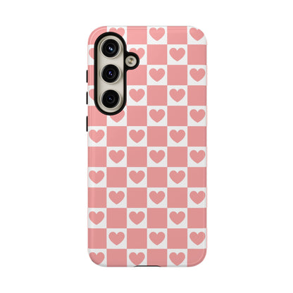 Pink Heart Checkerboard Samsung Case