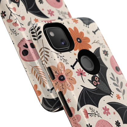 Floral Bats & Skulls Halloween Google Pixel Case