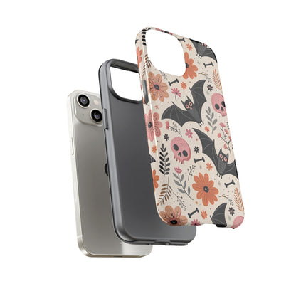 Floral Bats & Skulls Halloween iPhone Case