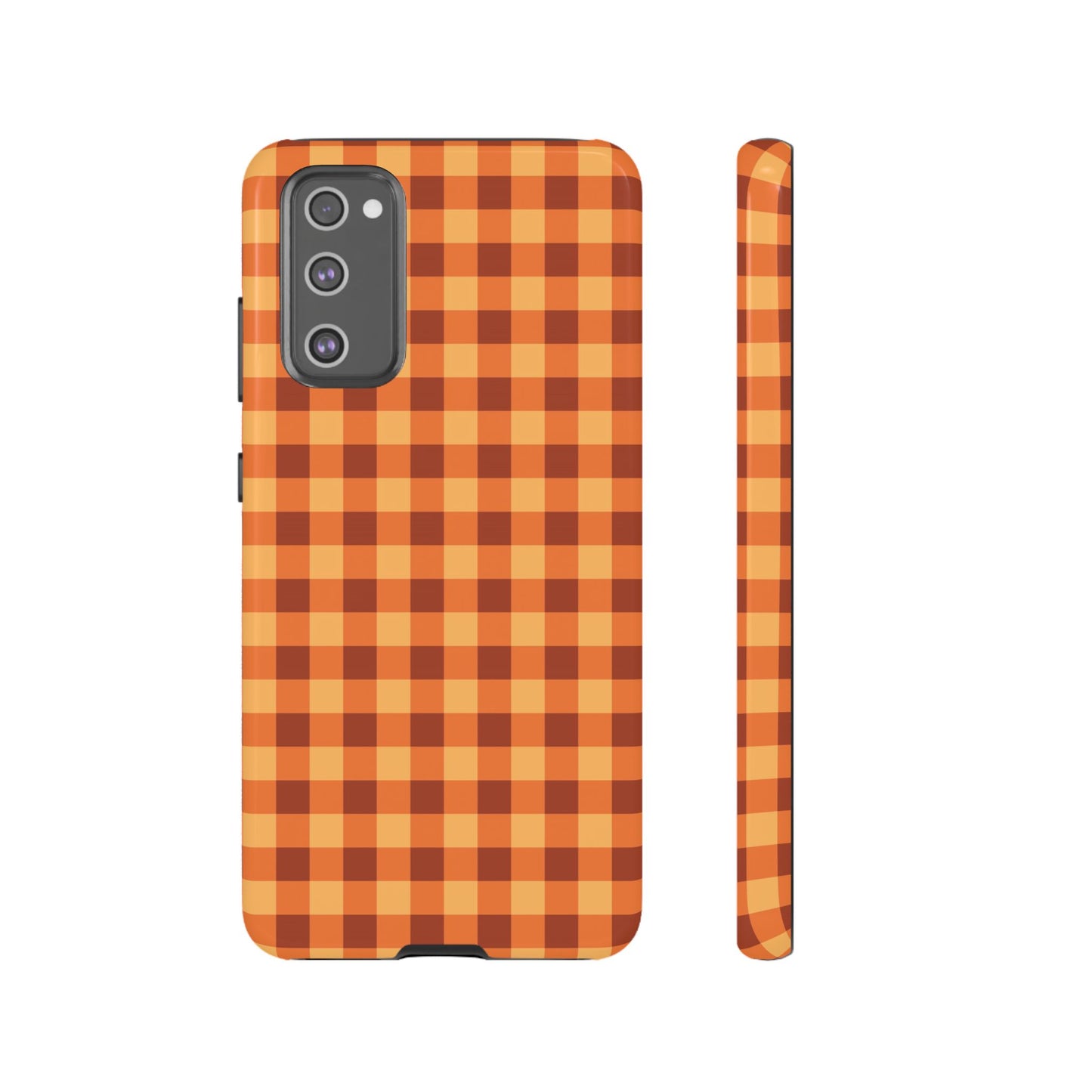Orange Gingham Checkered Samsung Case