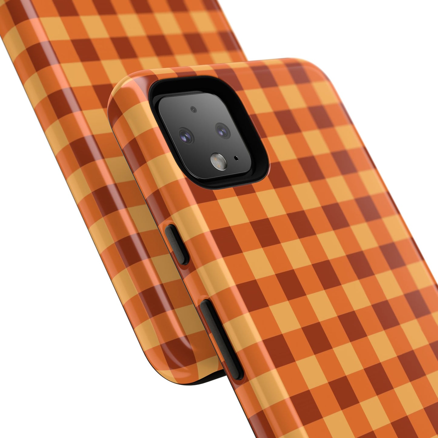 Orange Gingham Checkered Google Pixel Case