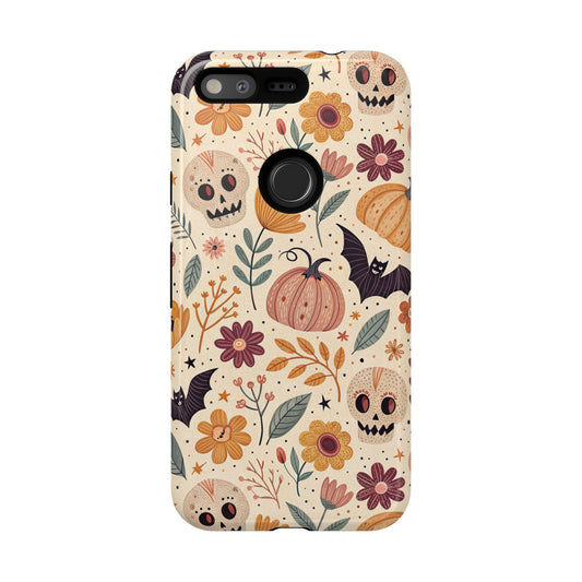 Halloween Skulls & Pumpkins Floral Google Pixel Case