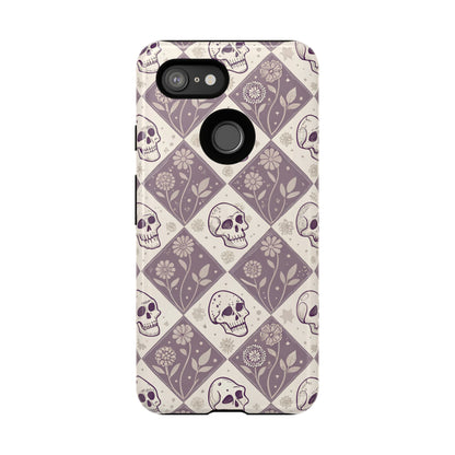 Vintage Skull & Floral Diamond Google Pixel Case