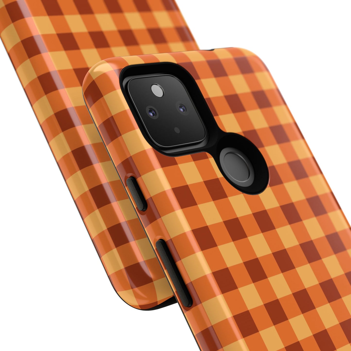 Orange Gingham Checkered Google Pixel Case