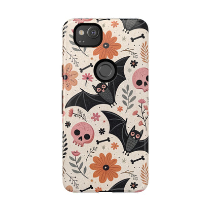 Floral Bats & Skulls Halloween Google Pixel Case