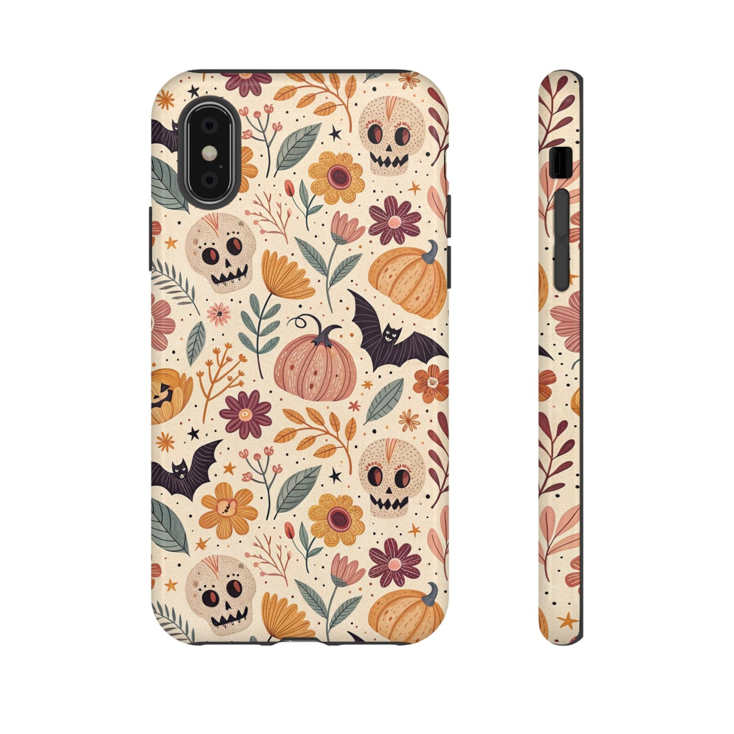 Halloween Skulls & Pumpkins Floral iPhone Case