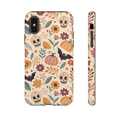 Halloween Skulls & Pumpkins Floral iPhone Case