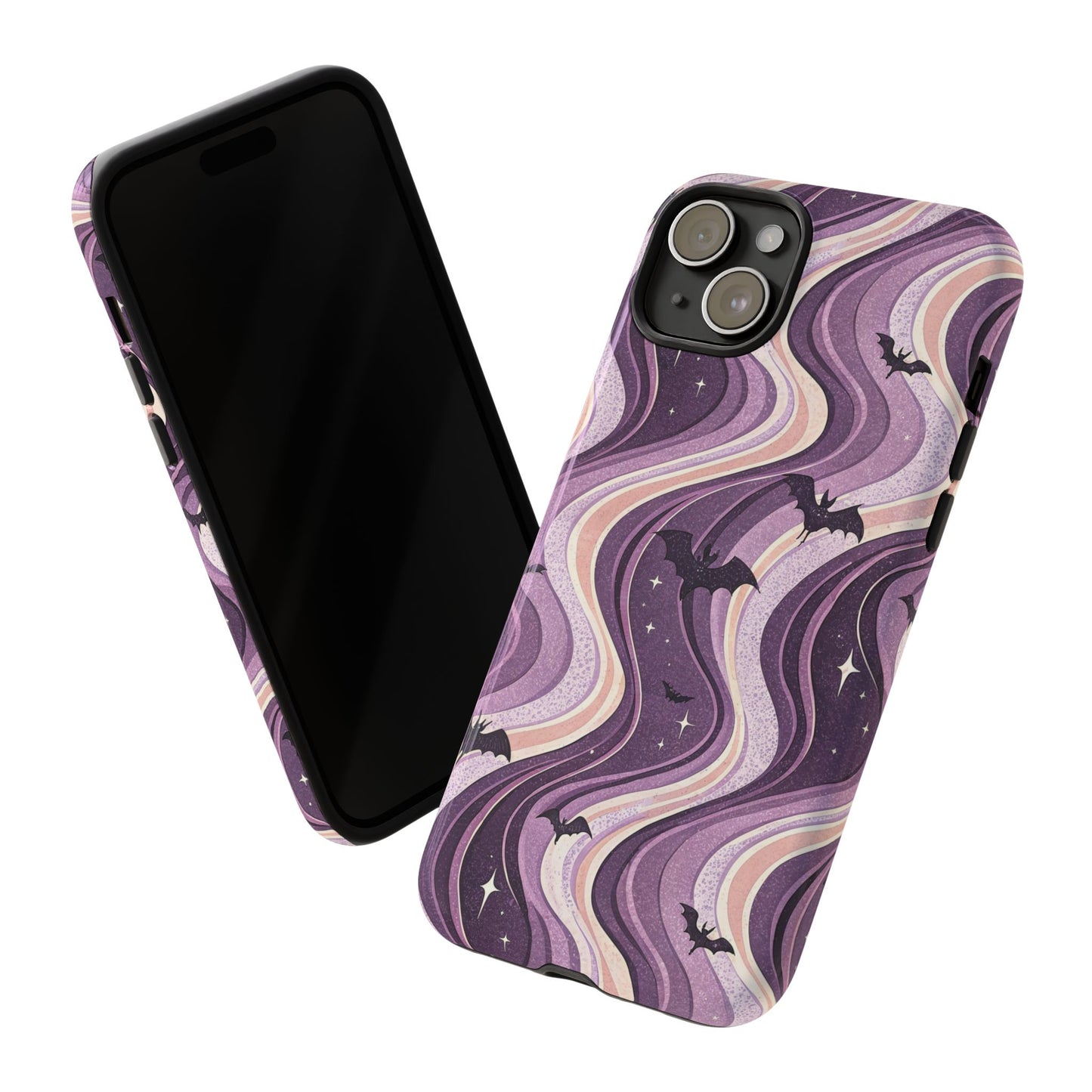 Retro Bats & Swirls iPhone Case