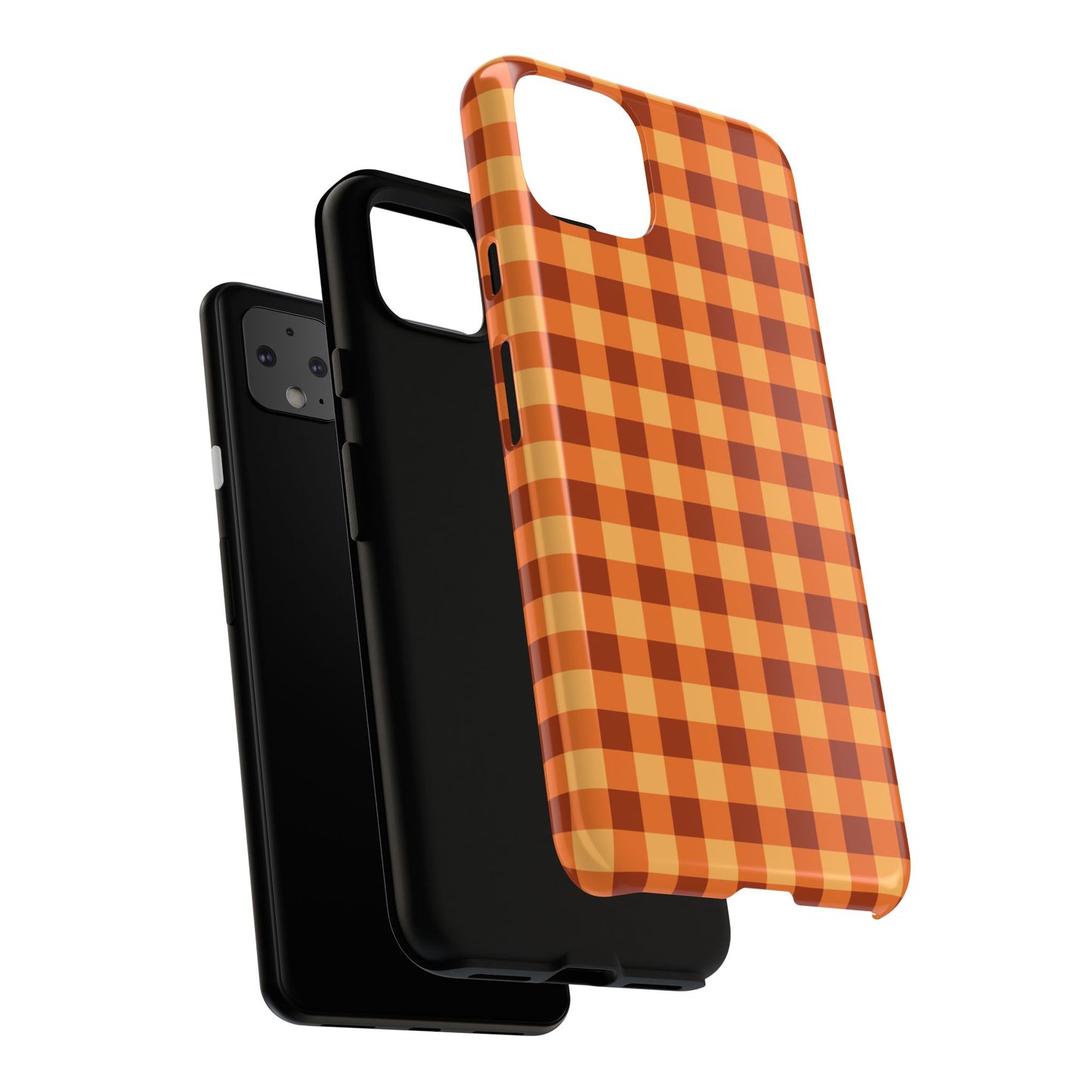 Orange Gingham Checkered Google Pixel Case