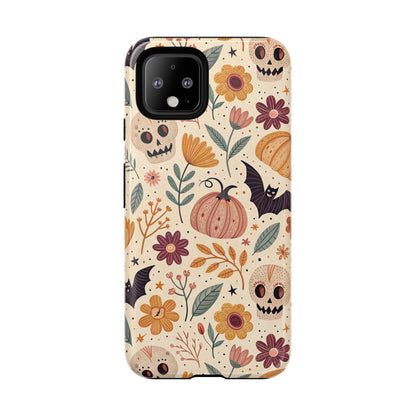 Halloween Skulls & Pumpkins Floral Google Pixel Case