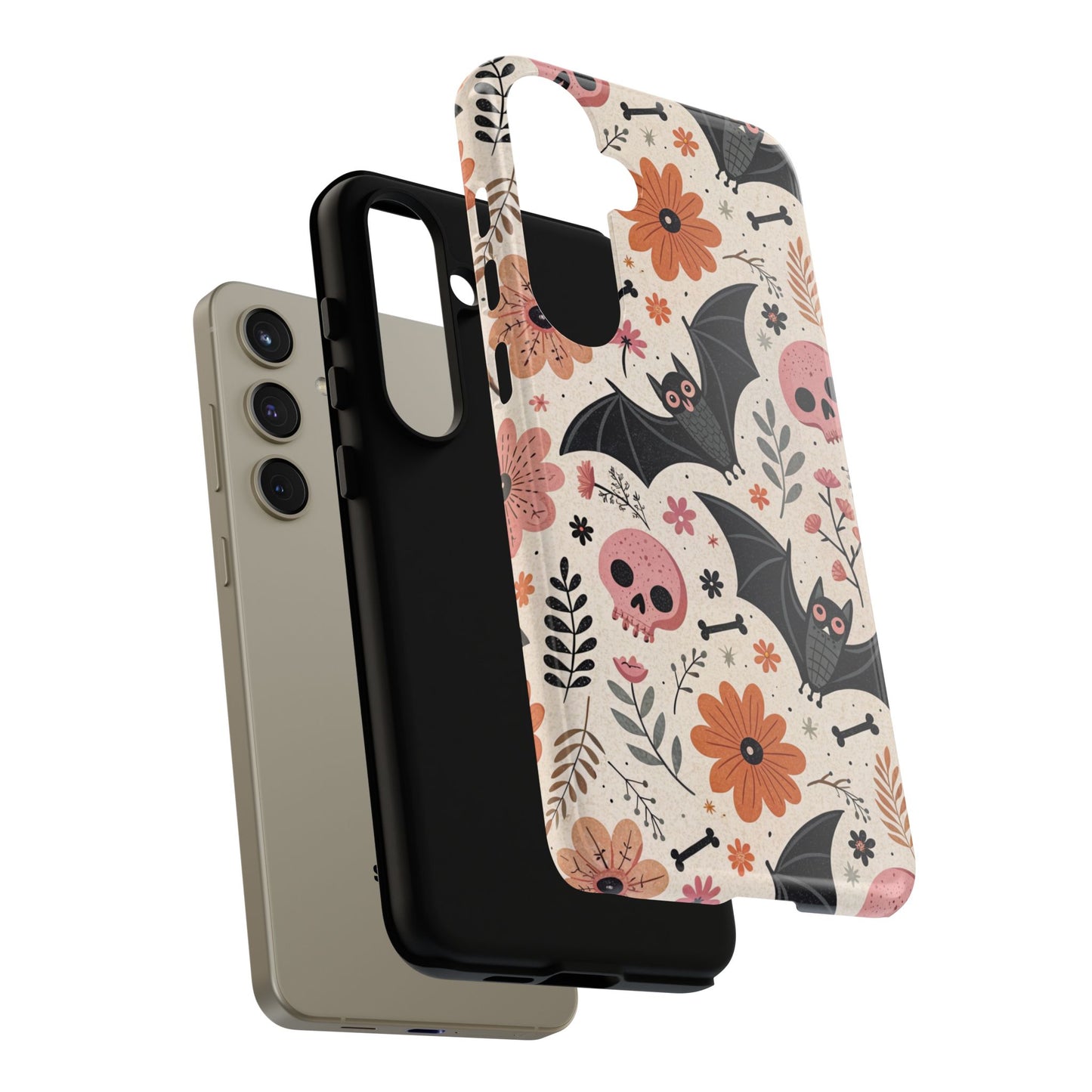 Floral Bats & Skulls Halloween Samsung Case
