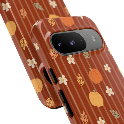 Pumpkin Spice Floral Stripe Google Pixel Case