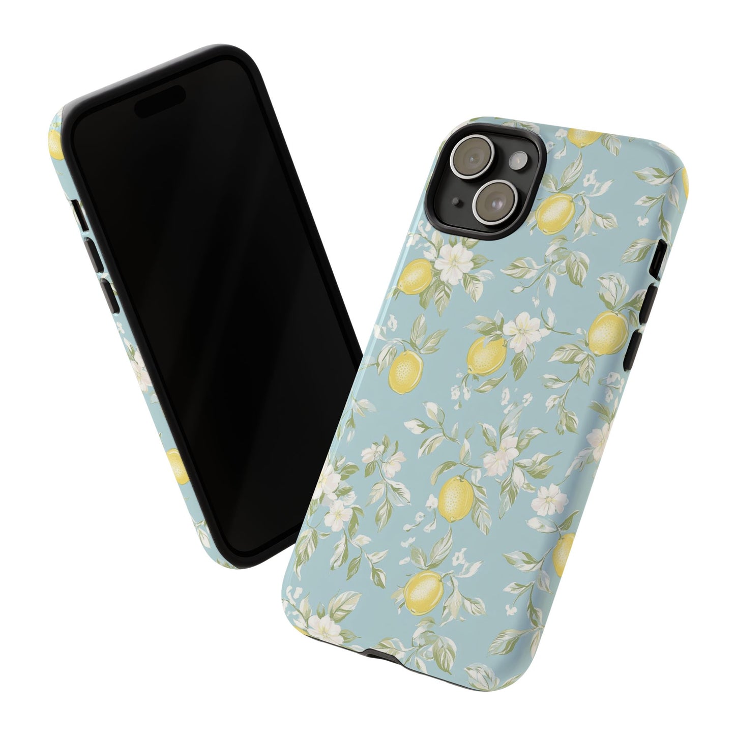 Lemon Blossom Blue iPhone Case