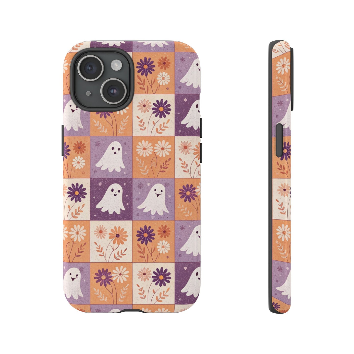 Ghost Floral Checkerboard iPhone Case