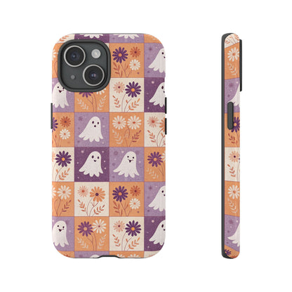 Ghost Floral Checkerboard iPhone Case