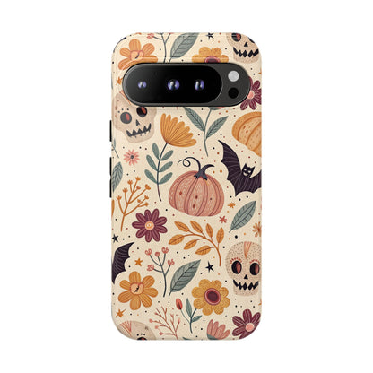 Halloween Skulls & Pumpkins Floral Google Pixel Case