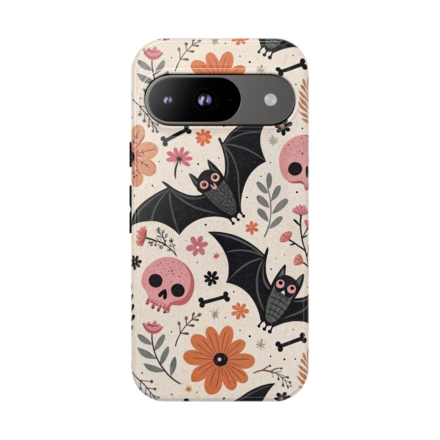 Floral Bats & Skulls Halloween Google Pixel Case