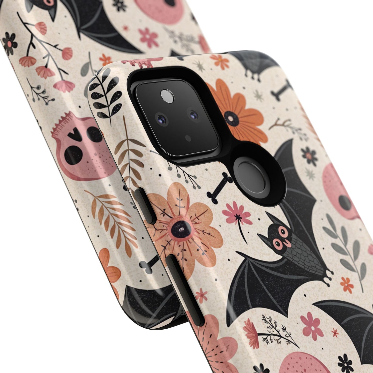 Floral Bats & Skulls Halloween Google Pixel Case