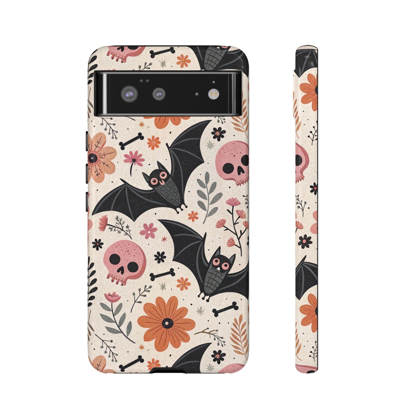 Floral Bats & Skulls Halloween Google Pixel Case
