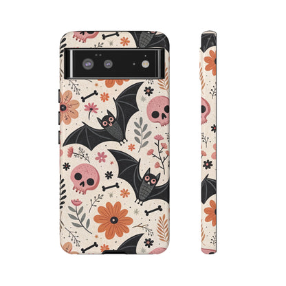 Floral Bats & Skulls Halloween Google Pixel Case