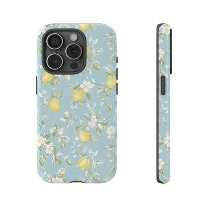 Lemon Blossom Blue iPhone Case
