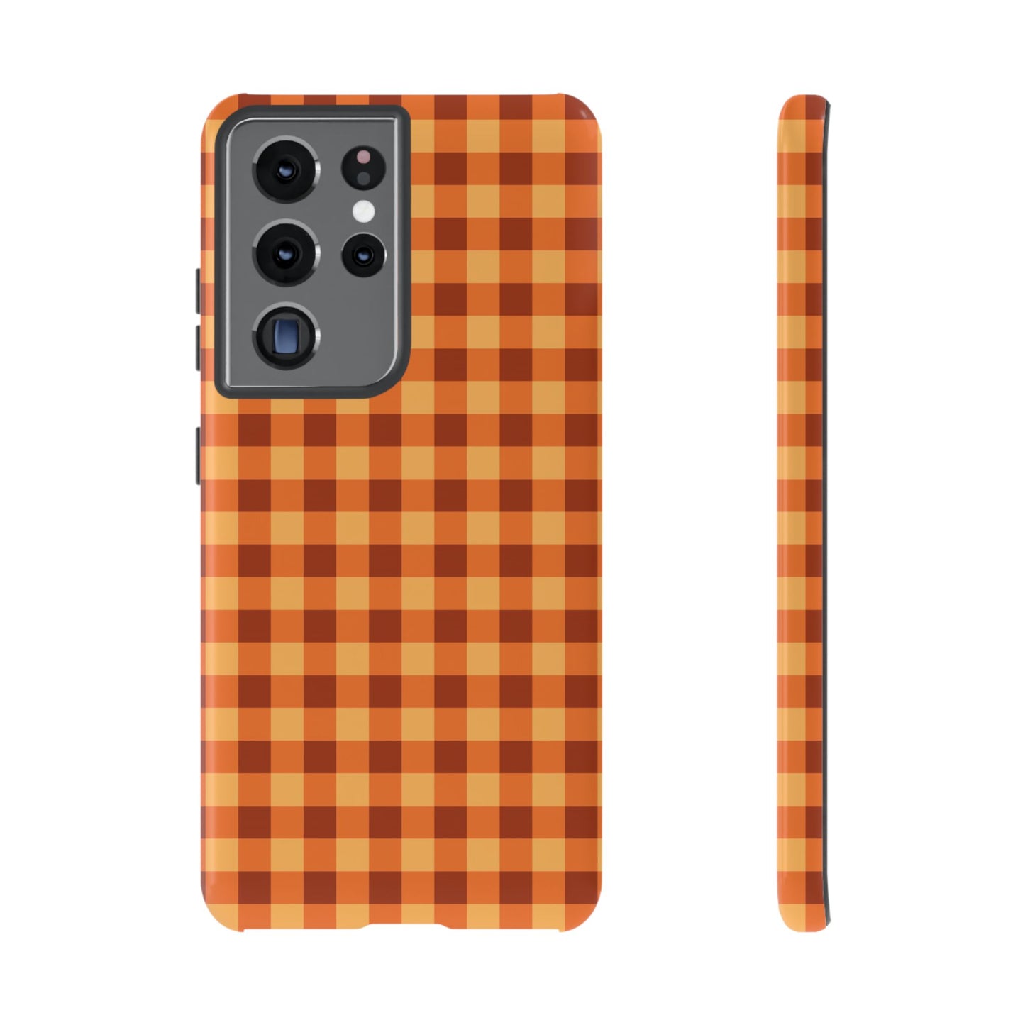 Orange Gingham Checkered Samsung Case