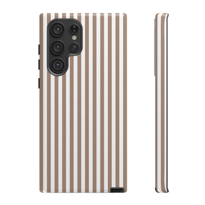 Beige & White Stripe Samsung Case