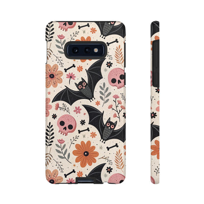 Floral Bats & Skulls Halloween Samsung Case