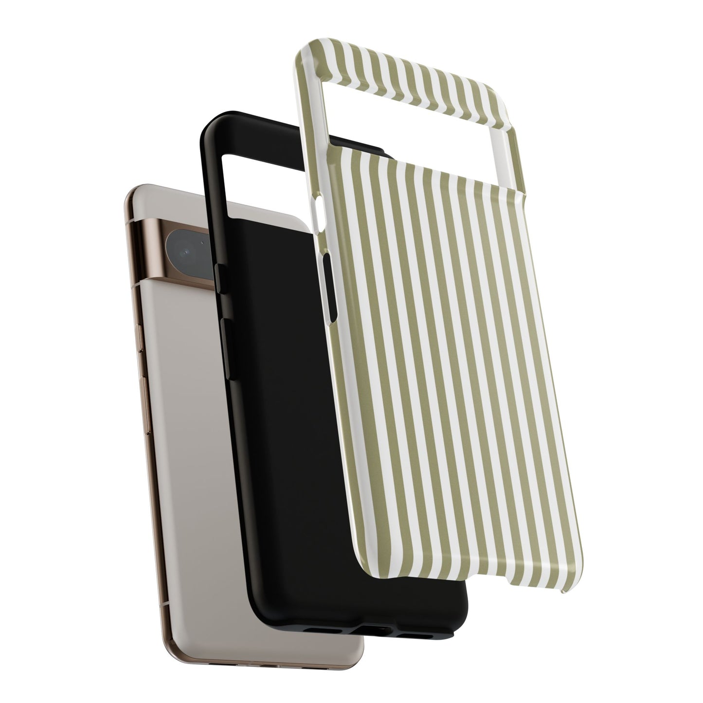 Sage & White Stripe Google Pixel Case