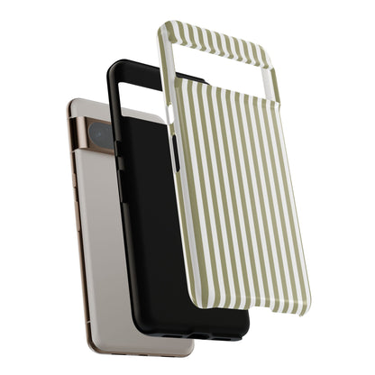Sage & White Stripe Google Pixel Case
