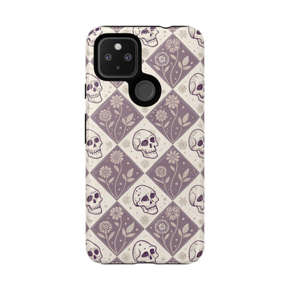 Vintage Skull & Floral Diamond Google Pixel Case