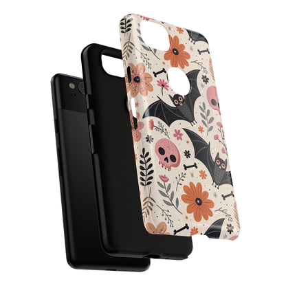 Floral Bats & Skulls Halloween Google Pixel Case